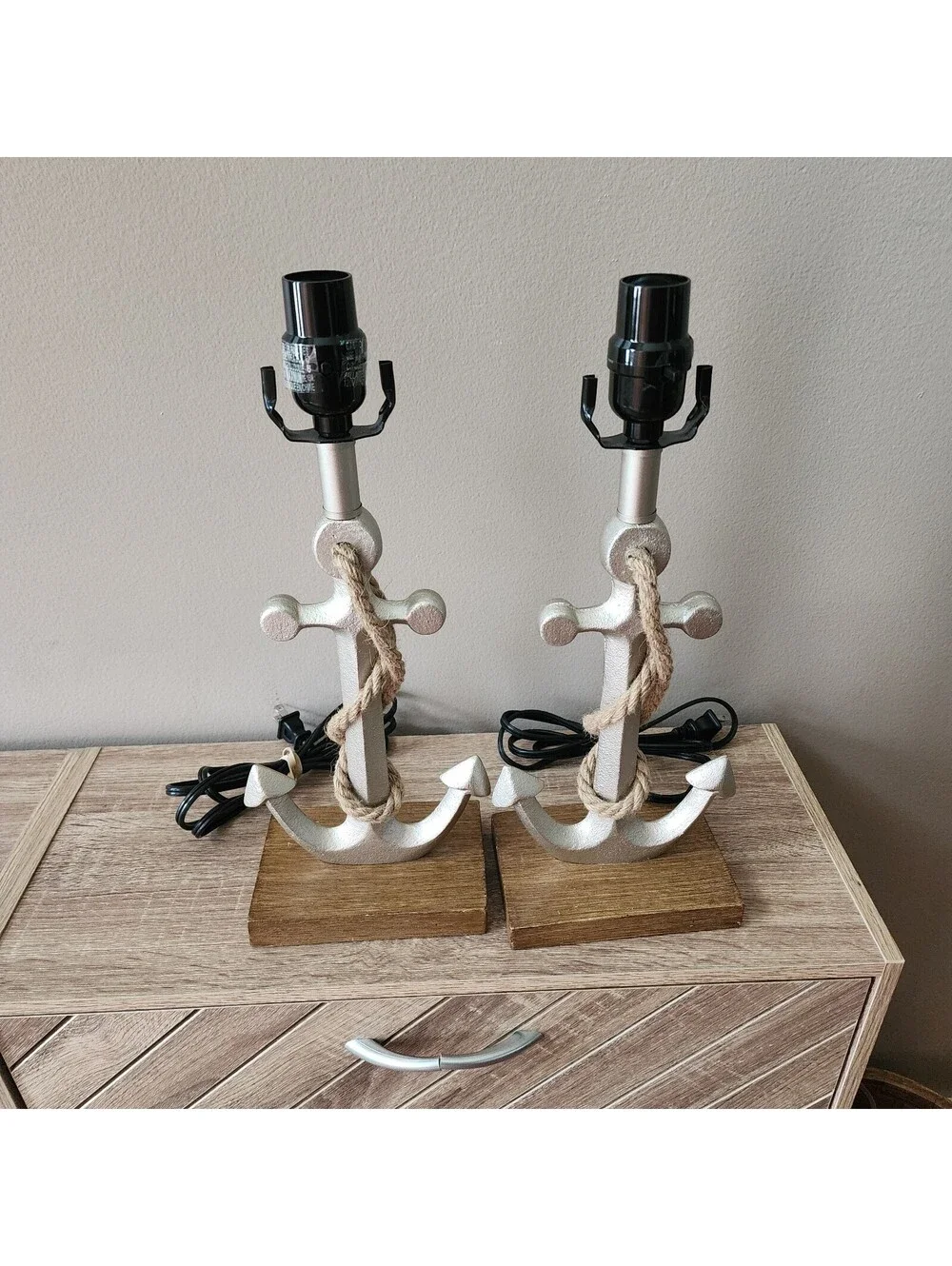 Target Litesun Lighting Nautical Anchor Table Lamps Rope Coastal Beach Pair